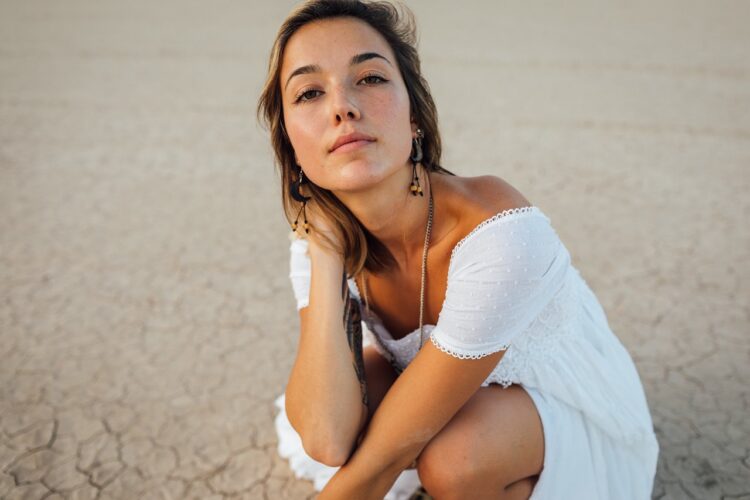 woman, model, desert, nature, white dress, fashion, fashion model, young woman, modeling, pose, posing, arid, girl, portrait