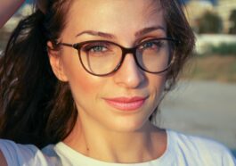 woman taking selfie outside