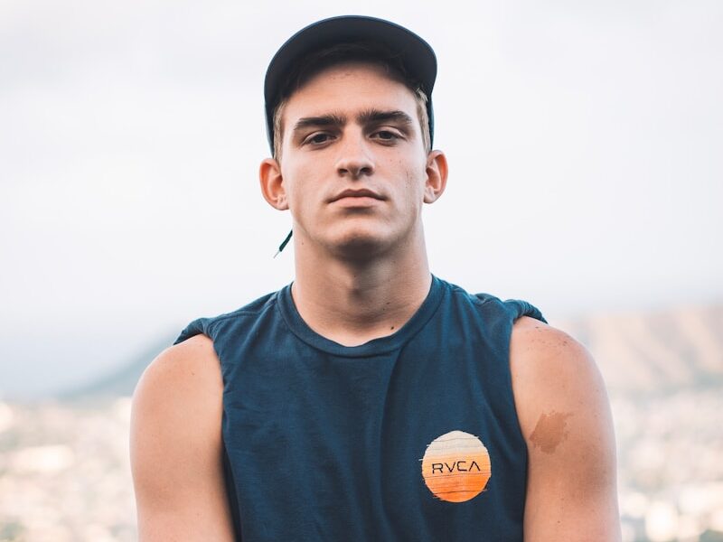 man wearing blue shirt