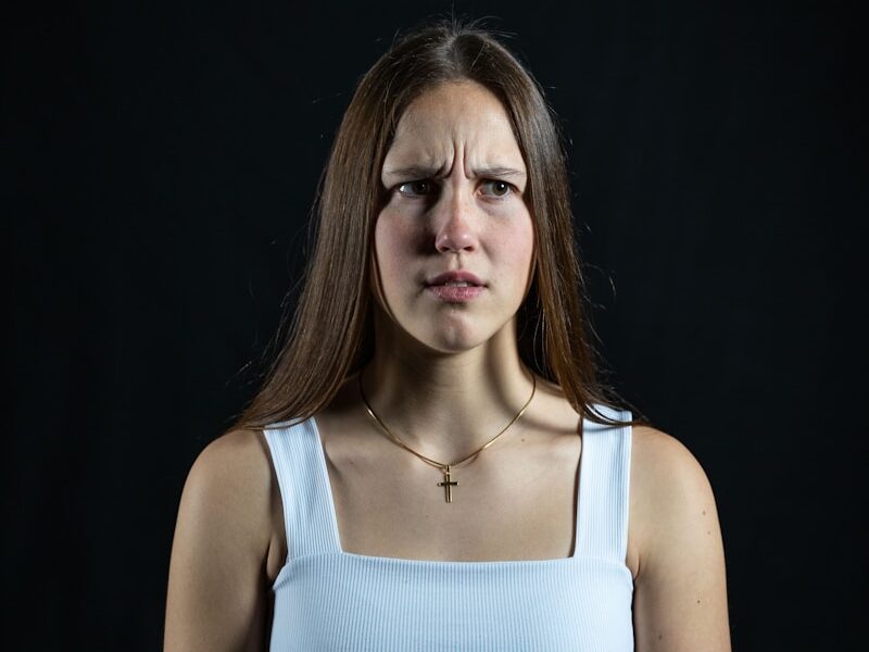 a woman with long hair