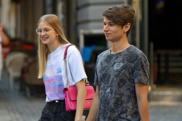 couple, walking, teenager, casual, outdoors, street, urban, friends, couple, teenager, teenager, teenager, teenager, teenager, street, friends, friends