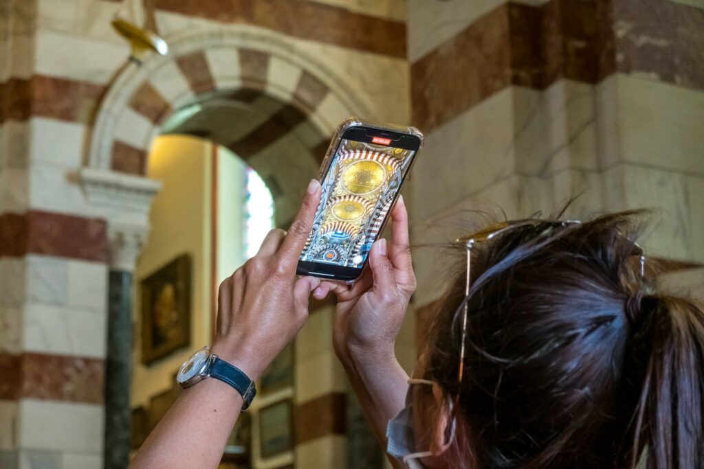a person holding a cell phone