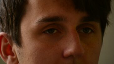 a close up of a man