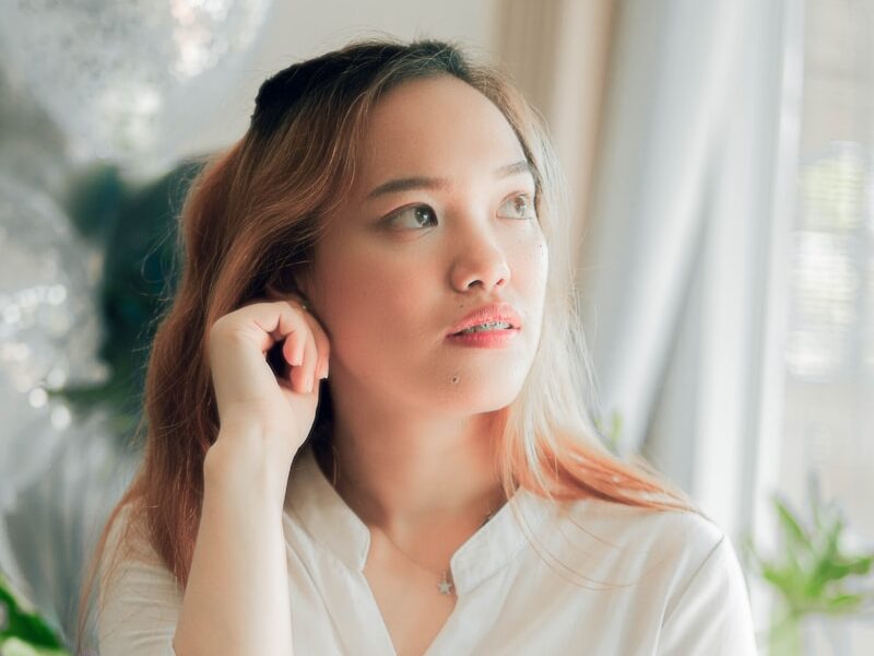 woman in white dress shirt