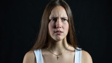 a woman with long hair