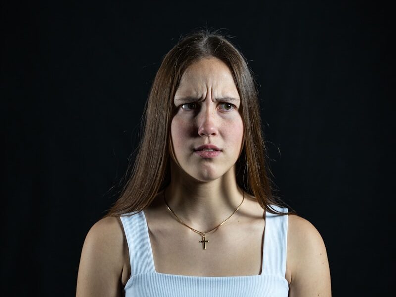 a woman with long hair