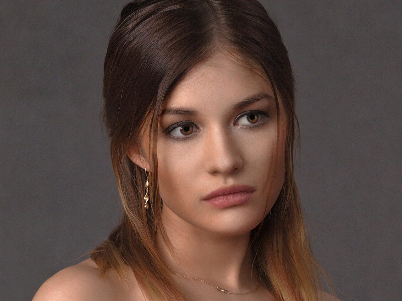 girl, sad, portrait, face, woman, bust, makeup, cosmetics, brunette, brunette woman, sad girl, young woman, hairstyle, model, look, hair, unhappy