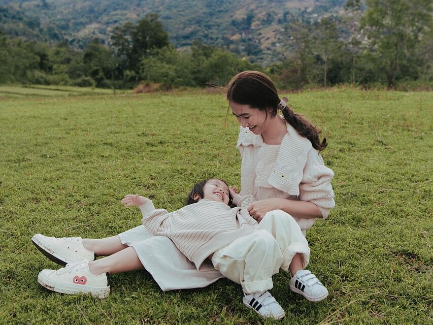 mother and child, meadow, family, park, outdoors, happy mothers day, nature, mom, mum