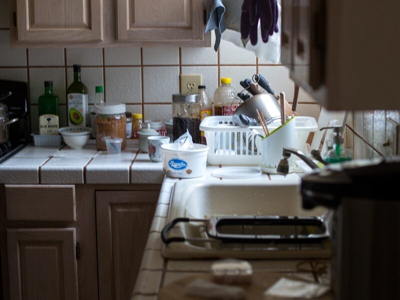 white wooden kitchen cabinet