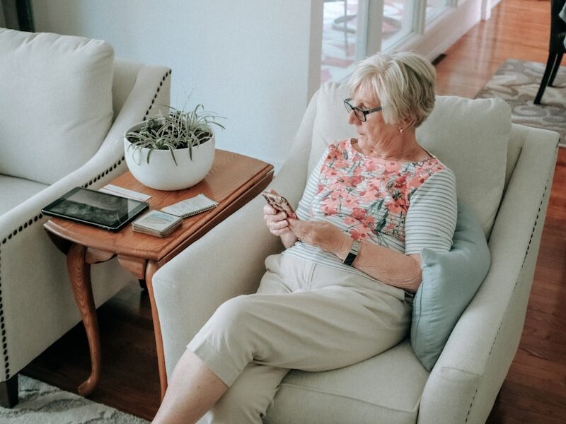 a person sitting in a chair