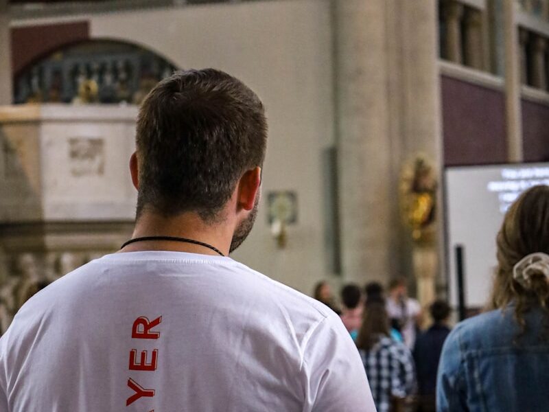 a man in a white shirt