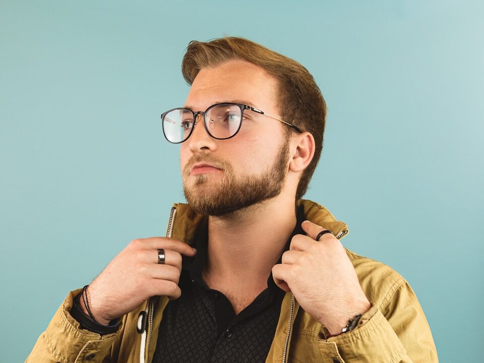 man wearing brown jacket