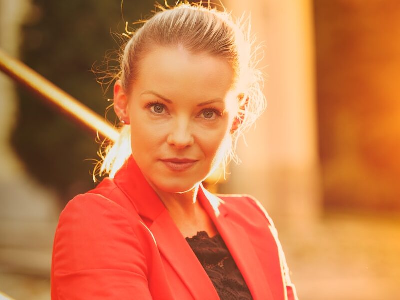 a person in a red suit