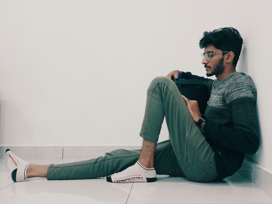 a person sitting on the floor