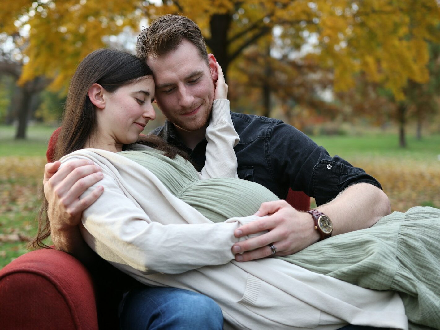 a man and woman hugging