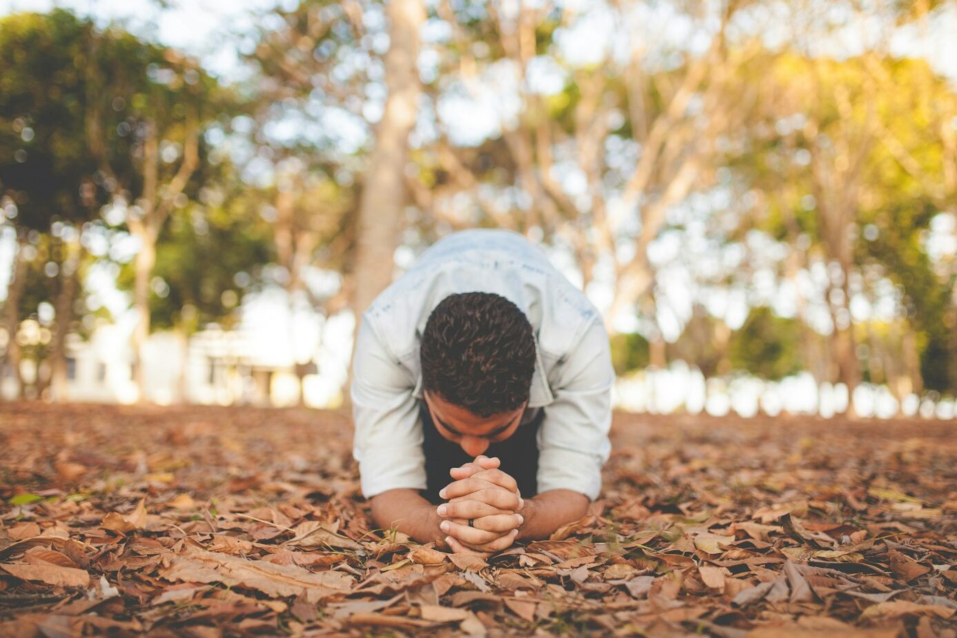 man kneeling