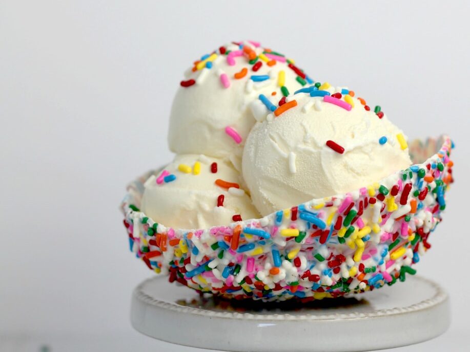 vanilla ice cream with sprinkles