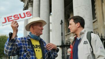 two man facing each other