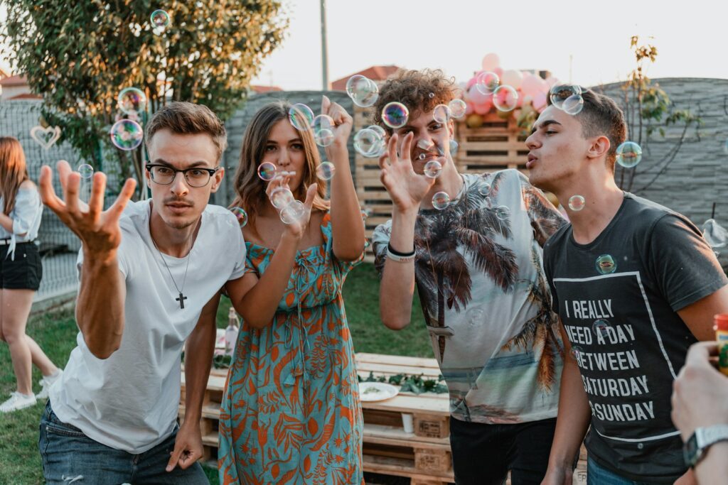 men and woman playing buccles