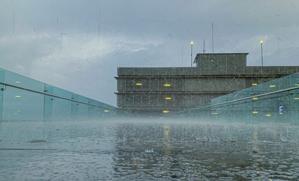 water splash on concrete wall