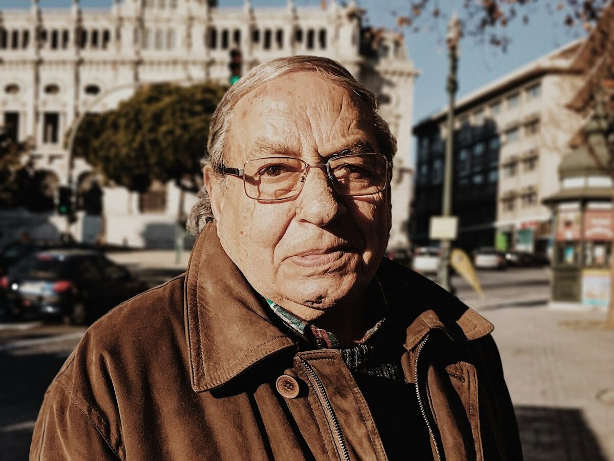 man in brown jacket